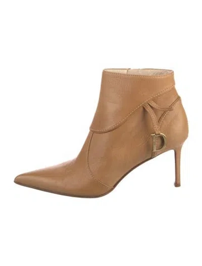 Pre-owned Dior Leather Boots In Neutrals