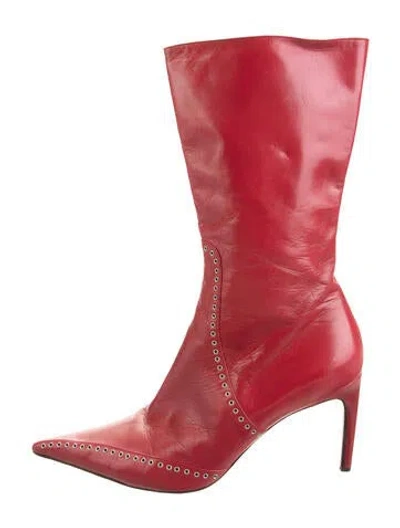 Pre-owned Dior Leather Boots In Pink