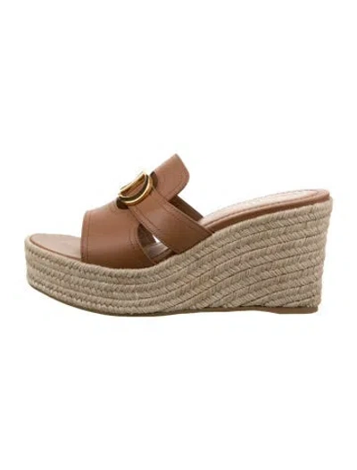 Pre-owned Dior Leather Braided Accents Espadrilles In Neutrals