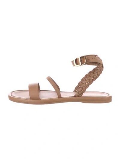 Pre-owned Dior Leather Braided Accents Gladiator Sandals In Neutral