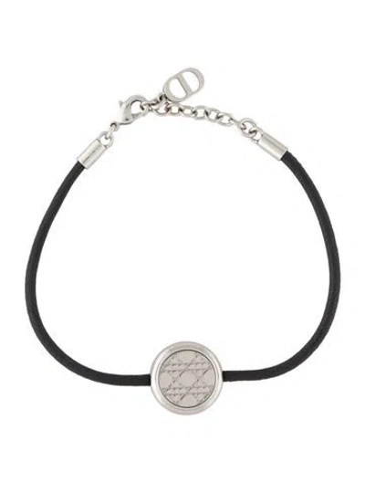 Pre-owned Dior Leather Cannage Charm Bracelet, 8" In Multicolor