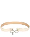 Dior Leather Cd Charm Waist Belt (authentic Pre-loved) In Neutral
