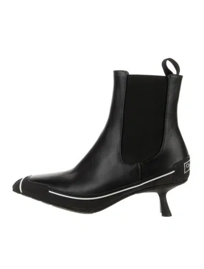 Pre-owned Dior Leather Chelsea Boots In Black