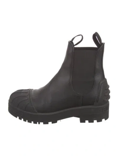 Pre-owned Dior Leather Chelsea Boots In Black
