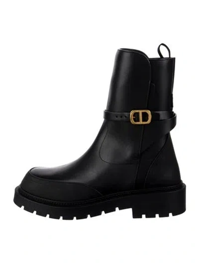 Pre-owned Dior Leather Chelsea Boots In Black