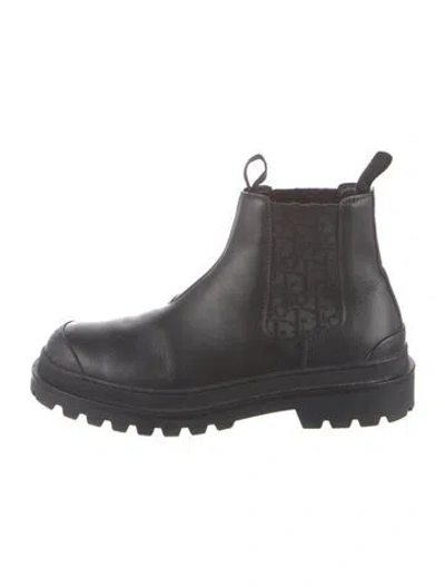 Pre-owned Dior Leather Chelsea Boots In Black