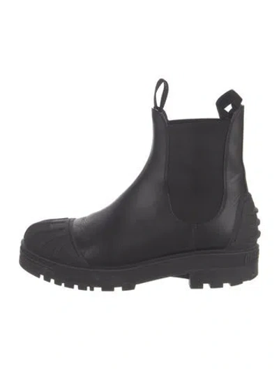 Pre-owned Dior Leather Chelsea Boots In Black