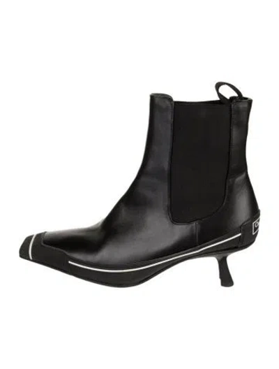 Pre-owned Dior Leather Chelsea Boots In Black