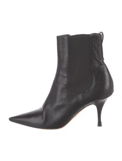 Pre-owned Dior Leather Chelsea Boots In Black
