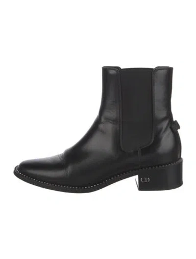Pre-owned Dior Leather Chelsea Boots In Black