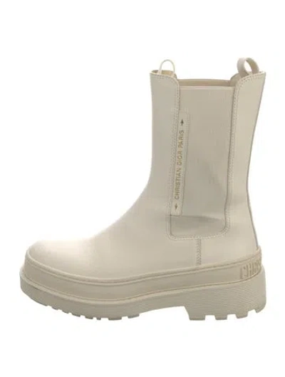 Pre-owned Dior Leather Chelsea Boots In Neutral