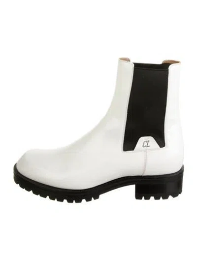 Pre-owned Dior Leather Chelsea Boots In White