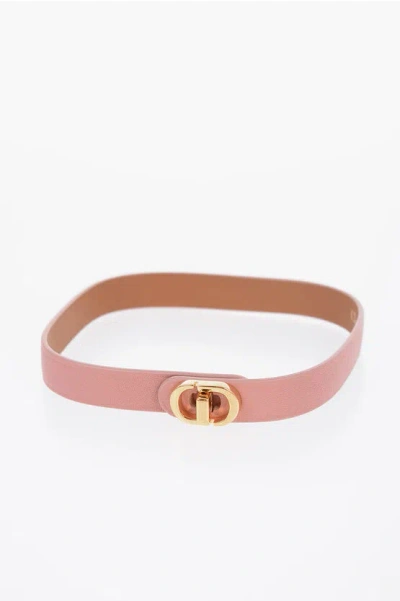 Dior Leather Choker With Cd Logo In Pink
