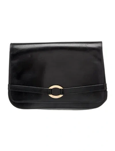 Pre-owned Dior Leather Clutch In Black