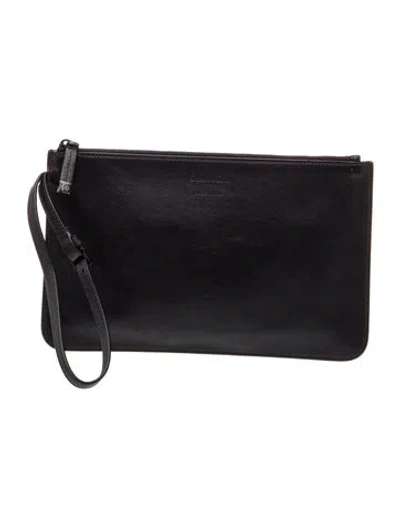 Pre-owned Dior Leather Clutch In Black/grey