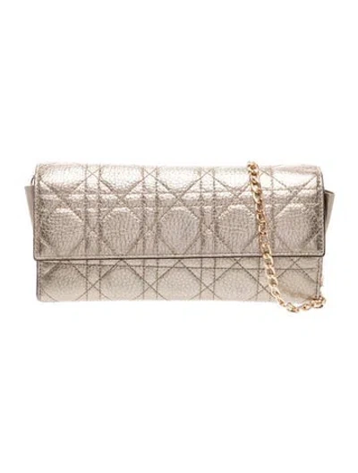 Pre-owned Dior Leather Clutch In Neutral