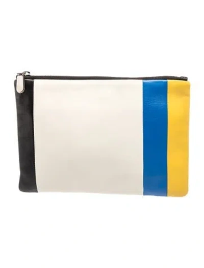 Pre-owned Dior Leather Clutch In Neutrals