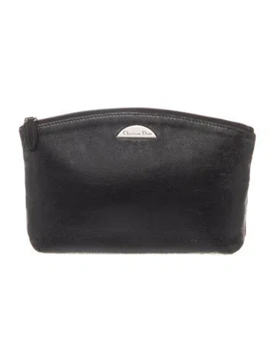 Pre-owned Dior Leather Clutch Vintage In Black