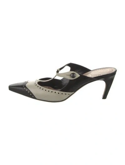 Pre-owned Dior Leather Colorblock Pattern Mules