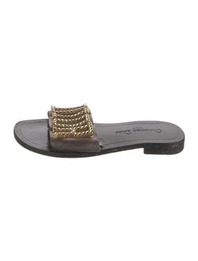 Pre-owned Dior Leather Colorblock Pattern Slides