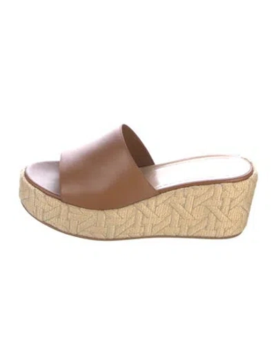 Pre-owned Dior Leather Colorblock Pattern Slides In Brown