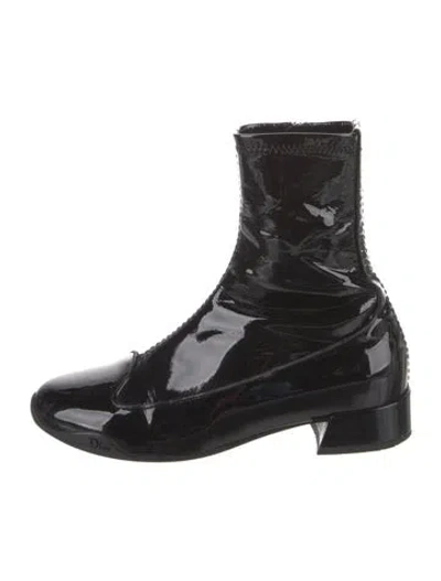Pre-owned Dior Leather Combat Boots In Black
