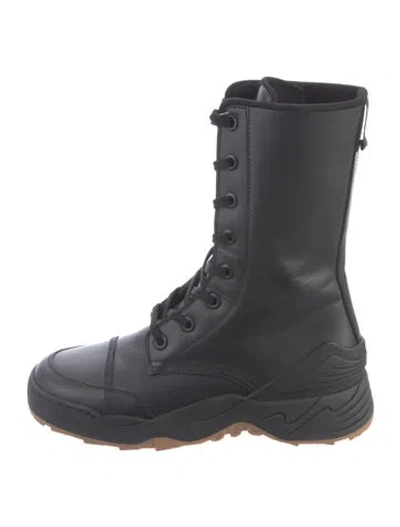 Pre-owned Dior Leather Combat Boots In Black