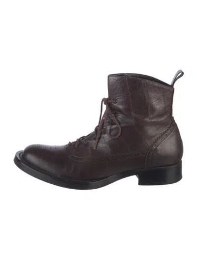 Pre-owned Dior Leather Combat Boots In Multi