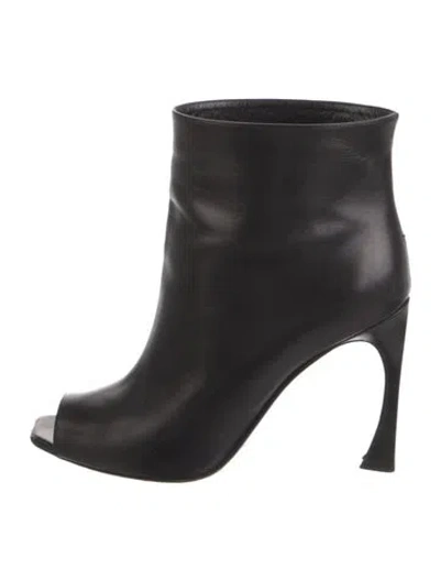 Pre-owned Dior Leather Cutout Accent Boots In Black