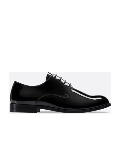 Dior Leather Derby Shoe In Black