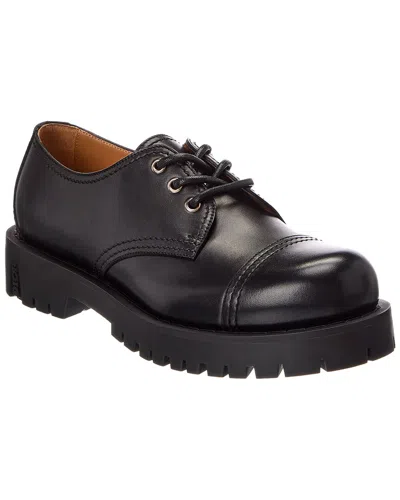 Dior Leather Derby Shoe In Black