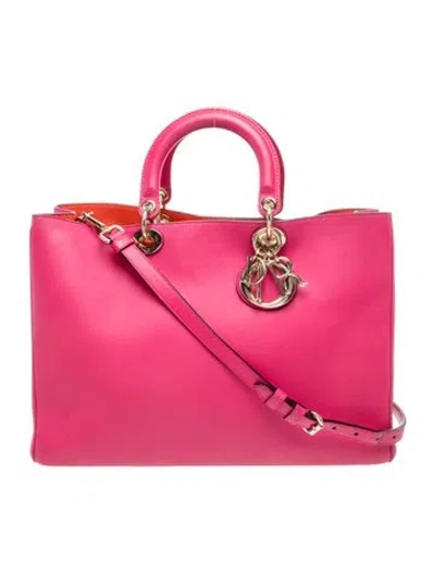 Pre-owned Dior Leather Issimo Large In Pink