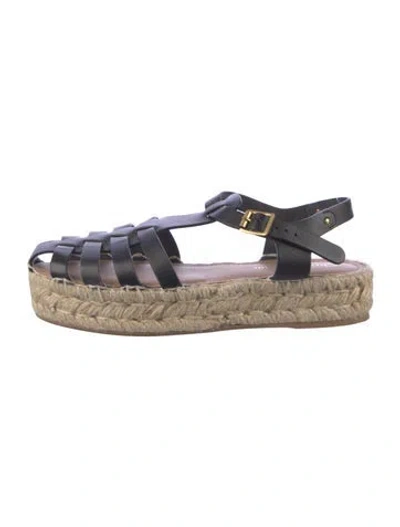 Pre-owned Dior Leather Espadrilles In Black