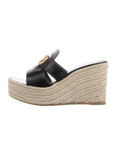 Pre-owned Dior Leather Espadrilles In Black
