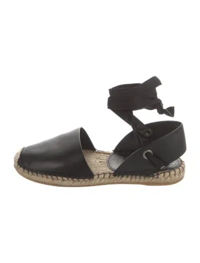 Pre-owned Dior Leather Espadrilles In Black