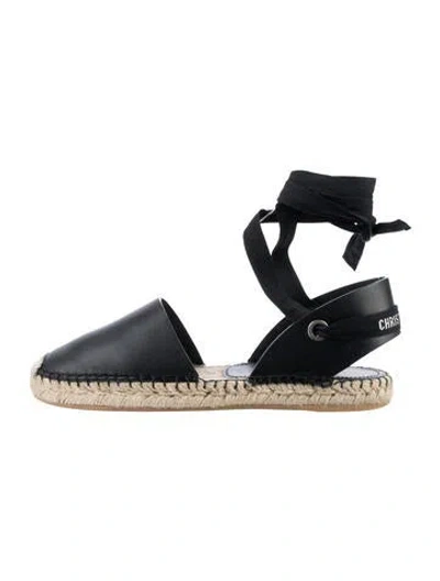 Pre-owned Dior Leather Espadrilles In Black