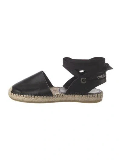 Pre-owned Dior Leather Espadrilles In Black