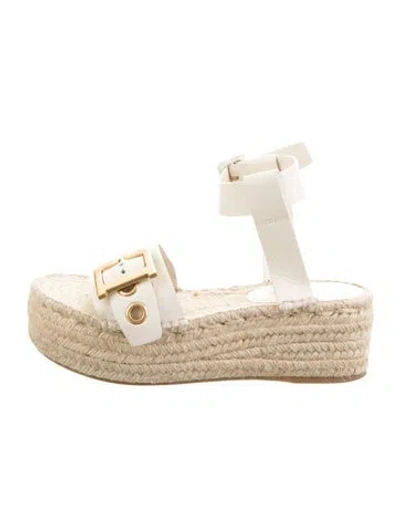 Pre-owned Dior Leather Espadrilles In Neutral