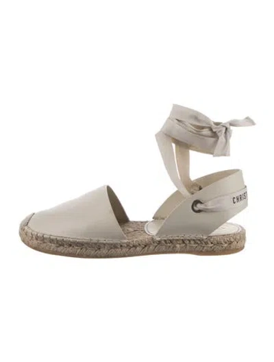 Pre-owned Dior Leather Espadrilles In Neutral