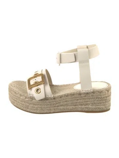 Pre-owned Dior Leather Espadrilles In Neutrals