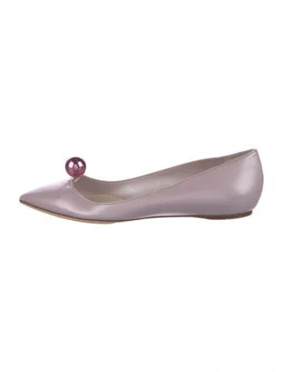 Pre-owned Dior Leather Flats In Purple