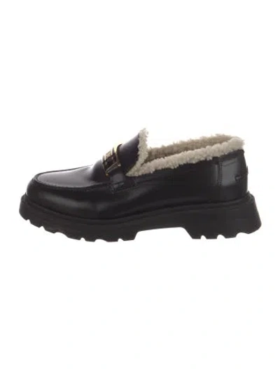 Pre-owned Dior Leather Fur Trim Pumps In Black