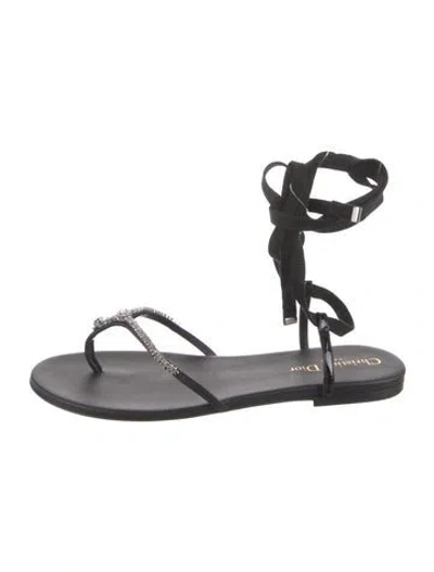 Pre-owned Dior Leather Gladiator Sandals In Black