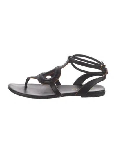 Pre-owned Dior Leather Gladiator Sandals In Black