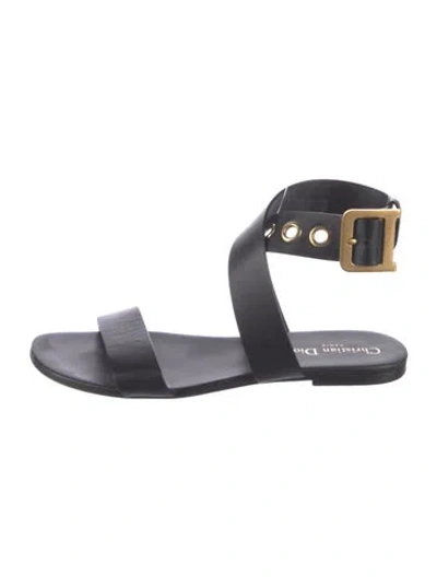 Pre-owned Dior Leather Gladiator Sandals In Black