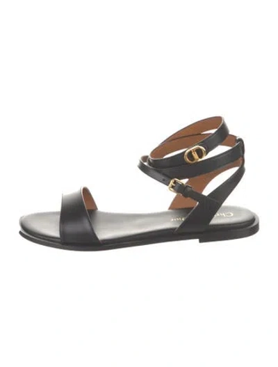 Pre-owned Dior Leather Gladiator Sandals In Black