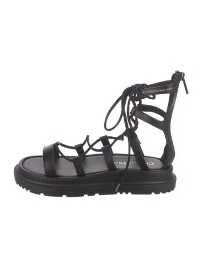 Pre-owned Dior Leather Gladiator Sandals In Black