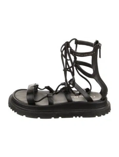 Pre-owned Dior Leather Gladiator Sandals In Black