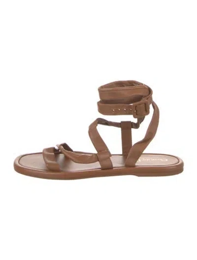 Pre-owned Dior Leather Gladiator Sandals In Brown