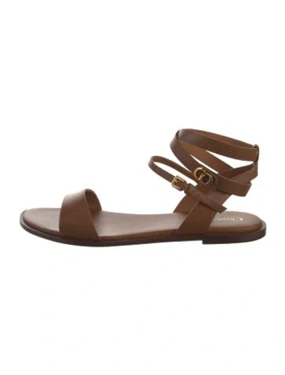 Pre-owned Dior Leather Gladiator Sandals In Brown